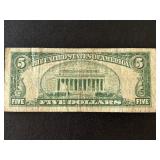 1953 A Blue Seal $5 Dollar Silver Certificate