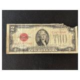 1928 G Red Seal $2 Dollar Note