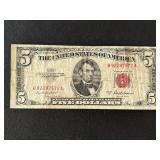 1953 A Red Seal $5 Dollar Note