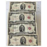 1953 Red Seal $2 Dollar Notes