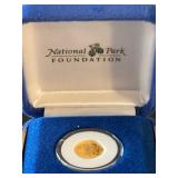 1996 .999 Fine Gold $10 Dollar Cook Islands Olympic National Park Coin 1.24 Grams