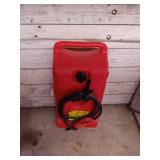 Portable Wheeled Red Fuel Gas Can with Hose and Nozzle