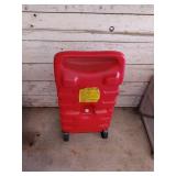 Portable Wheeled Red Fuel Gas Can with Hose and Nozzle