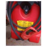 Portable Wheeled Red Fuel Gas Can with Hose and Nozzle
