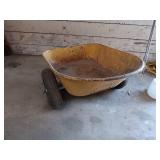 Used Two-Wheel Utility Yard Cart with Metal Frame