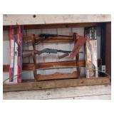 Lot of Daisy BB Guns with Boxes and Wooden Gun Rack