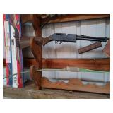 Lot of Daisy BB Guns with Boxes and Wooden Gun Rack