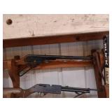 Lot of Daisy BB Guns with Boxes and Wooden Gun Rack