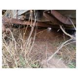 Used Flatbed Wagon Frame with Dual Axles and Weathered Deck or Scrap