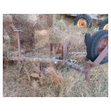Farm Trailer Axle Frame with Wheels and Scrap Metal Parts
