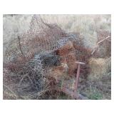 Farm Trailer Axle Frame with Wheels and Scrap Metal Parts