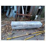 Galvanized Metal Tool Box with Telescoping Hay Hooks and Metal Stand
