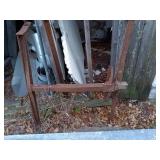 Galvanized Metal Tool Box with Telescoping Hay Hooks and Metal Stand