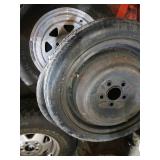 Set of 4 Used Trailer Tires with Steel Rims