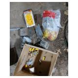 Assorted Electrical Hardware with Wire Connectors, Cable Staples, and Metal Boxes