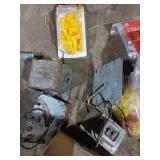 Assorted Electrical Hardware with Wire Connectors, Cable Staples, and Metal Boxes