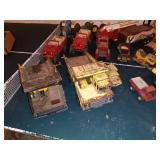 Collection of Vintage Tonka and Pressed Steel Toy Trucks and Tractors
