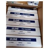 Lot of 5 Boxes Uline S-19528 File Folders 100/Box Letter Size Manila
