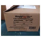 Box of 1000 Minigrip Red Line 4x6 Reclosable Poly Bags, 2 Mil