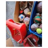 Large Sports Equipment and Game Lot with Balls, Gear, and Accessories