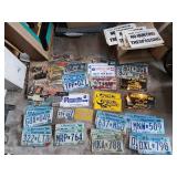 Vintage License Plates, Dealer Tags, Signs, Decals and Motorcycle Windshield Lot