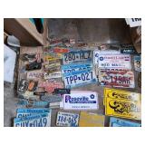 Vintage License Plates, Dealer Tags, Signs, Decals and Motorcycle Windshield Lot