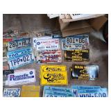 Vintage License Plates, Dealer Tags, Signs, Decals and Motorcycle Windshield Lot