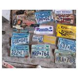 Vintage License Plates, Dealer Tags, Signs, Decals and Motorcycle Windshield Lot