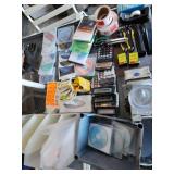 Lot of Office Supplies and Media Including Calculators, Label Rolls, CDs, and More