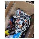 Box of Assorted Automotive Fluids, Filters, and Accessories