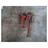 Set of 3 Pipe Wrenches Assorted Sizes
