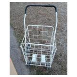 Foldable Metal Rolling Shopping Cart with Handle