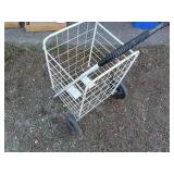 Foldable Metal Rolling Shopping Cart with Handle