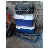 Collection of 2 Igloo Coolers, Grill and Flexible Hose