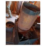 Used Cast Iron Wood Burning Stove with Ornate Feet and Vent Pipes