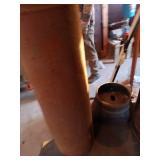 Used Cast Iron Wood Burning Stove with Ornate Feet and Vent Pipes