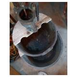 Rustic Two-Tier Wooden Barrel Fountain with Hand Pump