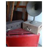 Vintage Atwater Kent Tube Radio, Horn Speaker, and Phonola Hi-Fi Turntable