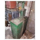Vintage Manual Oil Pump with Metal Storage Tank