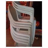 Set of 6 Stackable Plastic Outdoor Patio Chairs