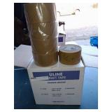 Lot of 5 Uline Kraft Tape Rolls, Pressure Sensitive, 1.88in x 60yds