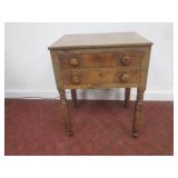 (LRB) Vintage Wood 2-Drawer Table -...