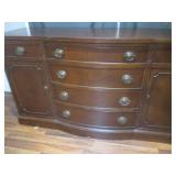 (LRF) Vintage Wood Buffet with 6-Dr...