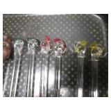 (LRB) Vintage Glass Swizzle Sticks ...