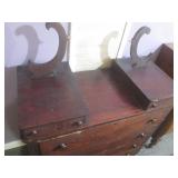 (LRB) Antique Wood Dresser with 4 M...
