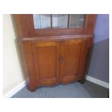 (LRB) Vintage Wood Corner Cabinet w...