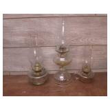 (LRB) 3 Vintage Oil Lamps...