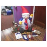(K) 4 Ft Inflatable Snowman and Oth...