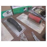 (K) Assorted Trowels, Sandpaper, an...