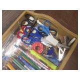 (K) Wood Tray Full of Assorted Art ...